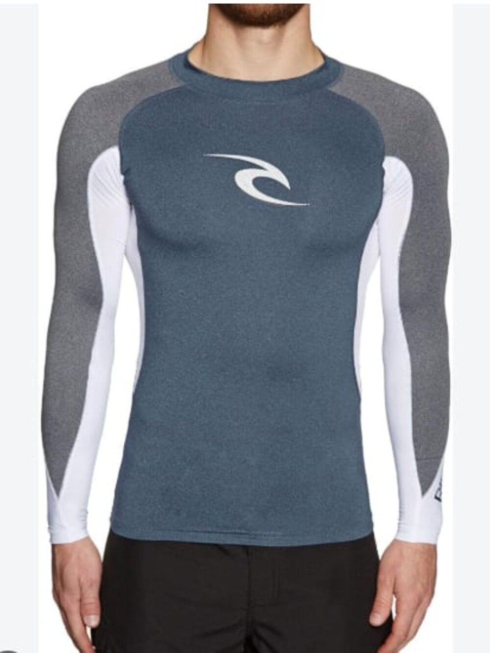 Rip Curl Blue and White Quick Dry UV Tee / Rash Guard